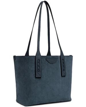 Aviteur Bolso Shopper De Ante Con Detalle Tejido - Azul
