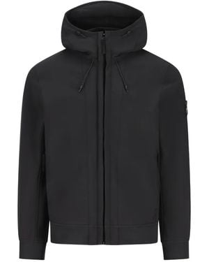 Stone Island Jack Met Capuchon En Logopatch - Zwart