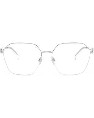 Dolce & Gabbana Geometric-Frame Logo-Plaque Glasses - White