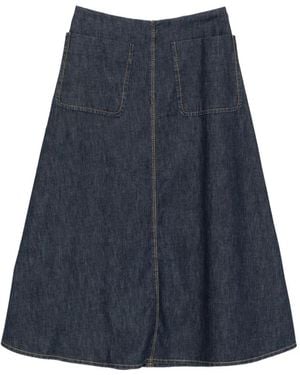 Susanne Bommer A-Line Front-Pocket Maxi Skirt - Blue