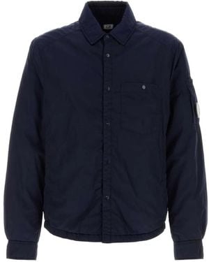C.P. Company Chrome-R Lens Padded Button Overshirt - Blue