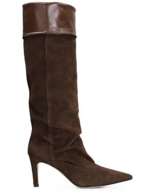 The Seller Pointed-Toe Slouchy Knee-High Boots - Brown