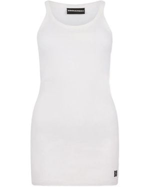 DSquared² Crew-Neck Mini Dress - White