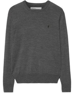 AllSaints Mode Merino-Wool Ramskull Jumper - Grey