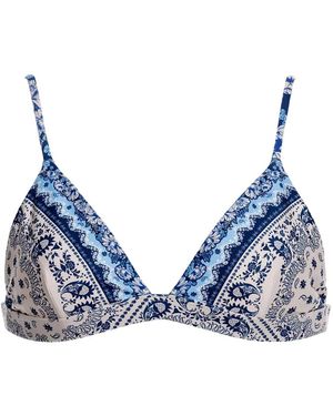 Agua Bendita Lisa Triangel-Bikinioberteil mit Print - Blau