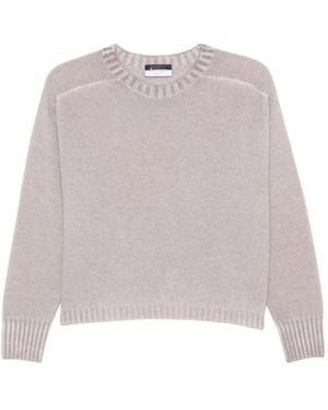 AROVESCIO Ribbed Crew-Neck Jumper - White