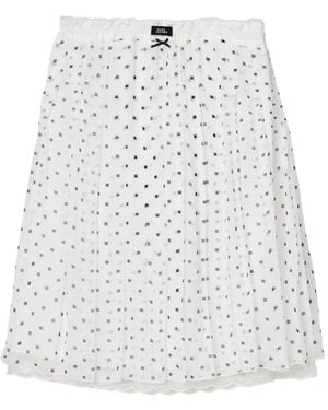 Marc Jacobs Falda Midi Con Detalle De Encaje - Blanco