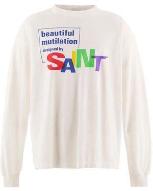 SAINT Mxxxxxx Long-Sleeve Graphic T-Shirt - White