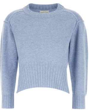 Loulou de Saison Lian Ribbed-Hem Cashmere Jumper - Blue