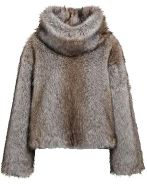 BB COUTURE Brigitte Faux-Fur Jacket - Grey