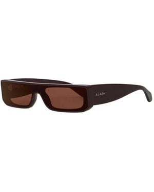 Alaïa Rectangular Mask Sunglasses - Brown