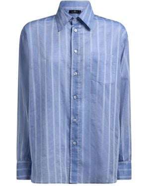 Etro Gestreiftes Hemd - Blau