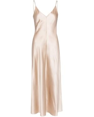 Voz V-Neck Slip Silk Dress - Natural