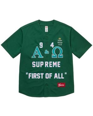 Supreme Alpha Omega Baseball Jersey Shirt - Green