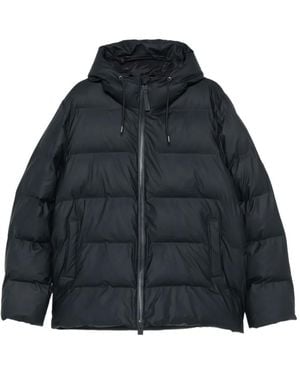 Rains Quilted Hooded Jacket - Blue