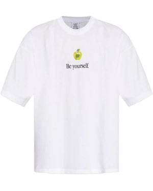 Vetements Apple-Print T-Shirt - White