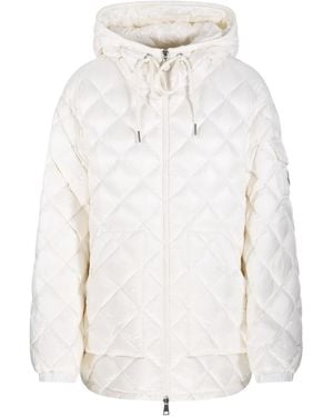 Moncler Quilted Hooded Coat - White