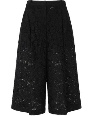 Valentino Garavani Pantalon Ample À Fleurs En Dentelle - Black