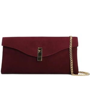 Giuseppe Zanotti Logo-Plaque Chain-Link Clutch Bag - Purple