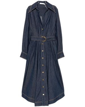 Zimmermann Denim Shirt Midi Dress - Blue