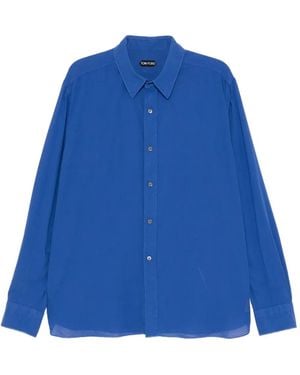 Tom Ford コットン シャツ - ブルー