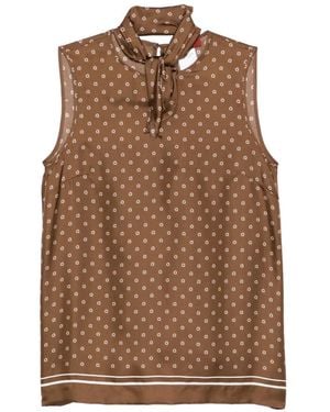 Max Mara Scatola Print Top - Brown