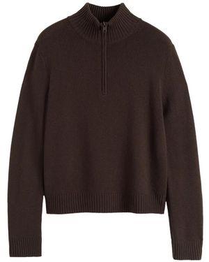 Chinti & Parker Quarter-Zip Jumper - Brown
