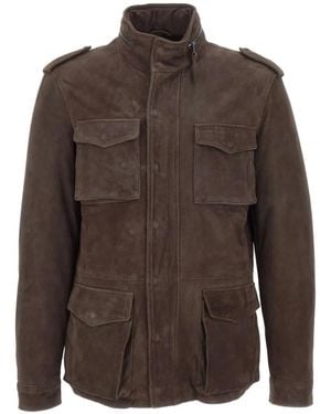 Volfagli Santa Croce Camoscio Suede Jacket - Brown
