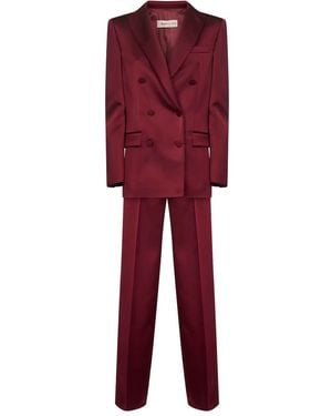 Blanca Vita Traje Con Doble Botonadura - Rojo