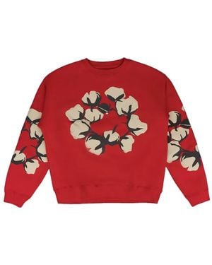 DENIM TEARS X Cactus Plant Flea Market Cactus Wreath Sweatshirt - Red