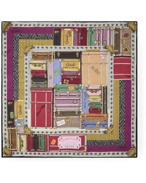 Lancel 90 Square Printed Silk Scarf - Purple
