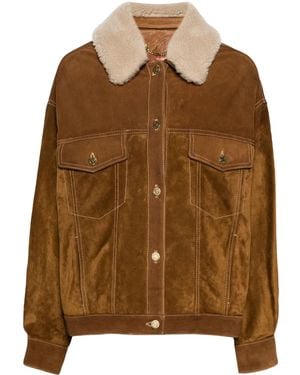 Golden Goose Db Leather Suede Jacket Tobacco - Brown