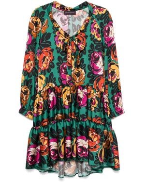 Talbot Runhof Vestido Corto Con Estampado Floral - Rojo
