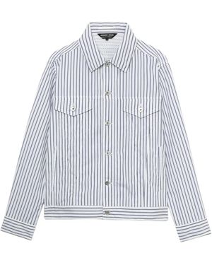 Comme des Garçons Striped Cotton Jacket - White