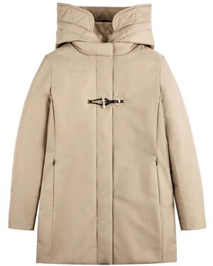 Fay Toggle-Fastening Hooded Coat - Natural
