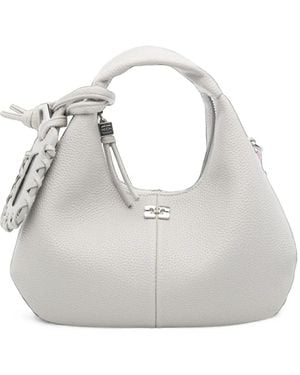 Ganni Bou Knotted Leather Tote Bag - White