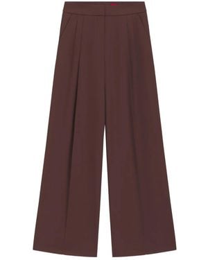 HUGO Pleated Wide-Leg Trousers - Purple