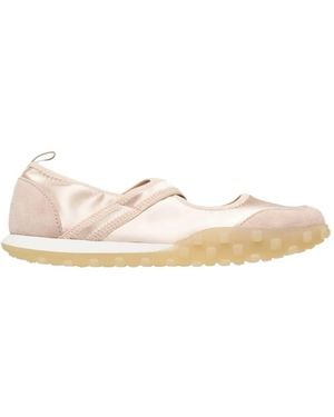Jil Sander Moon Ballerina Satin-Finish Suede-Panel Sneakers - Natural