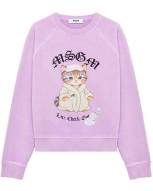 MSGM Maglione Con Stampa - Rosa
