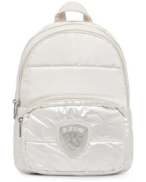Blauer Quilted Crystal-Embellished Backpack - White