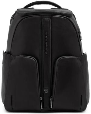 Piquadro Rucksack Mit Logo-Schild - Schwarz