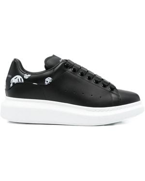 McQueen Oversized Skull-Print Trainers - Black