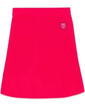 Maison Kitsuné Falda Corta Con Parche Bold Fox Head - Rojo