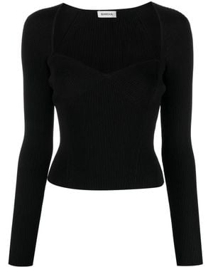 Jonathan Simkhai Giuliana Sweetheart-Neck Jumper - Black