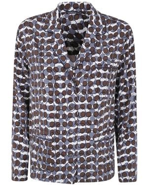 Laura Urbinati Geometric-Print Silk Shirt - Gray