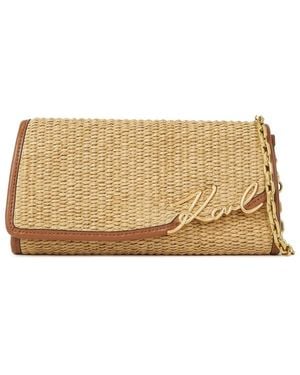 Karl Lagerfeld Signature Clutch Bag - Natural