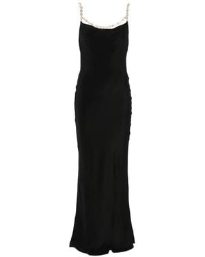 Cult Gaia Abito Lungo Macelyn Con Scollo Drappeggiato E Catena - Nero