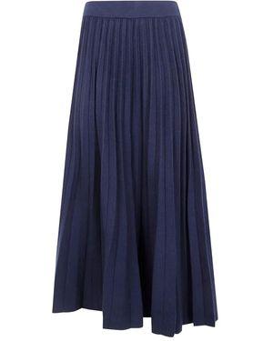 Blugirl Blumarine Pleated Midi Skirt - Blue