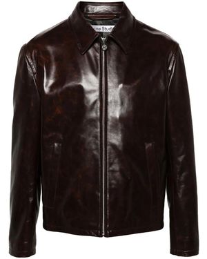 Acne Studios ジップアップ レザージャケット - ブラック