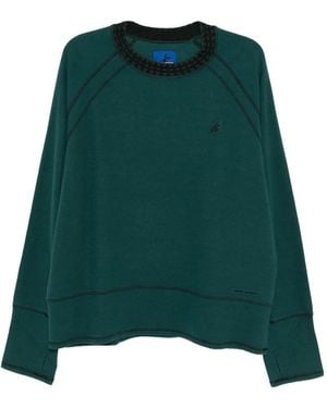 Asics Slogan-Embroidered T-Shirt - Green